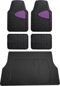 Purple Universal Trimmable All-Weather Rubber Car Floor Mats