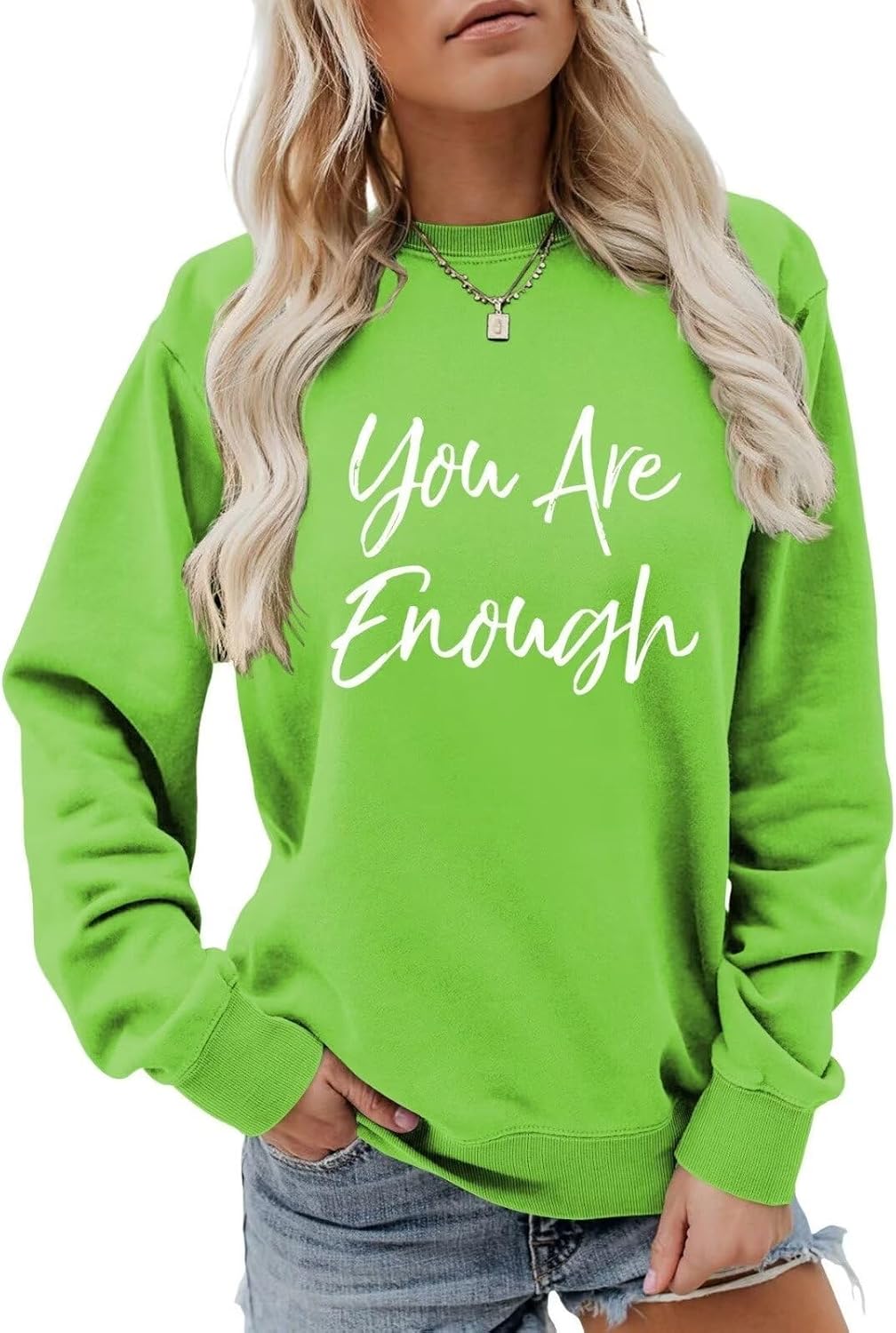 You Are Enough Graphic Sweatshirt - Cozy Confidence Boost!