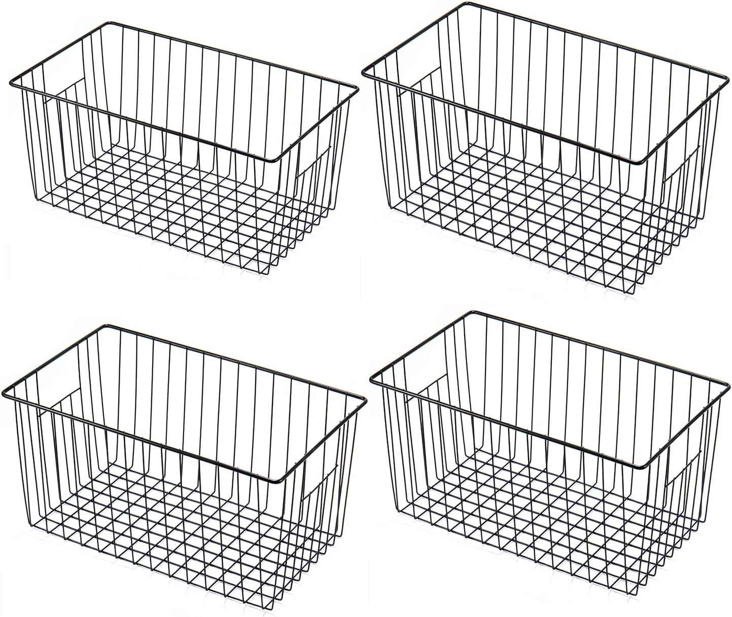 4 Pack Freezer Organizer Bins for 16 Cu.Ft Upright Freezer