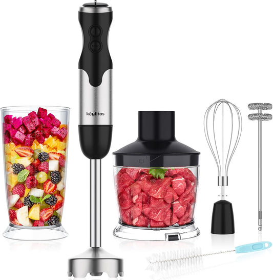 Powerful 12 Speed Hand Blender Set - Smoothies, Baby Food, Sauces