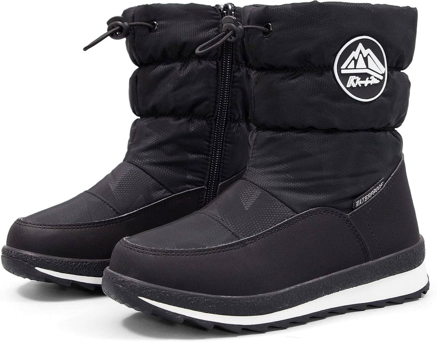 K KomForme Kids Snow Boots for Boys Girls Waterproof Winter Fun
