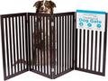 Indoor Freestanding Dog Gate 36in - Folding Wooden Pet Barrier