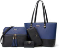 Women 4pc Tote and Satchel Set - Handbag Wallet Messenger