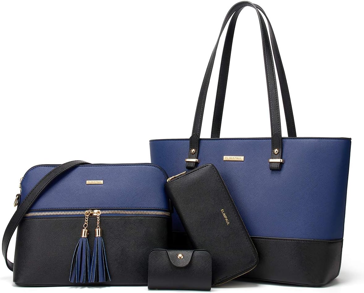 Women Fashion Handbags Set 4pcs Tote Bag Shoulder Bag Purse