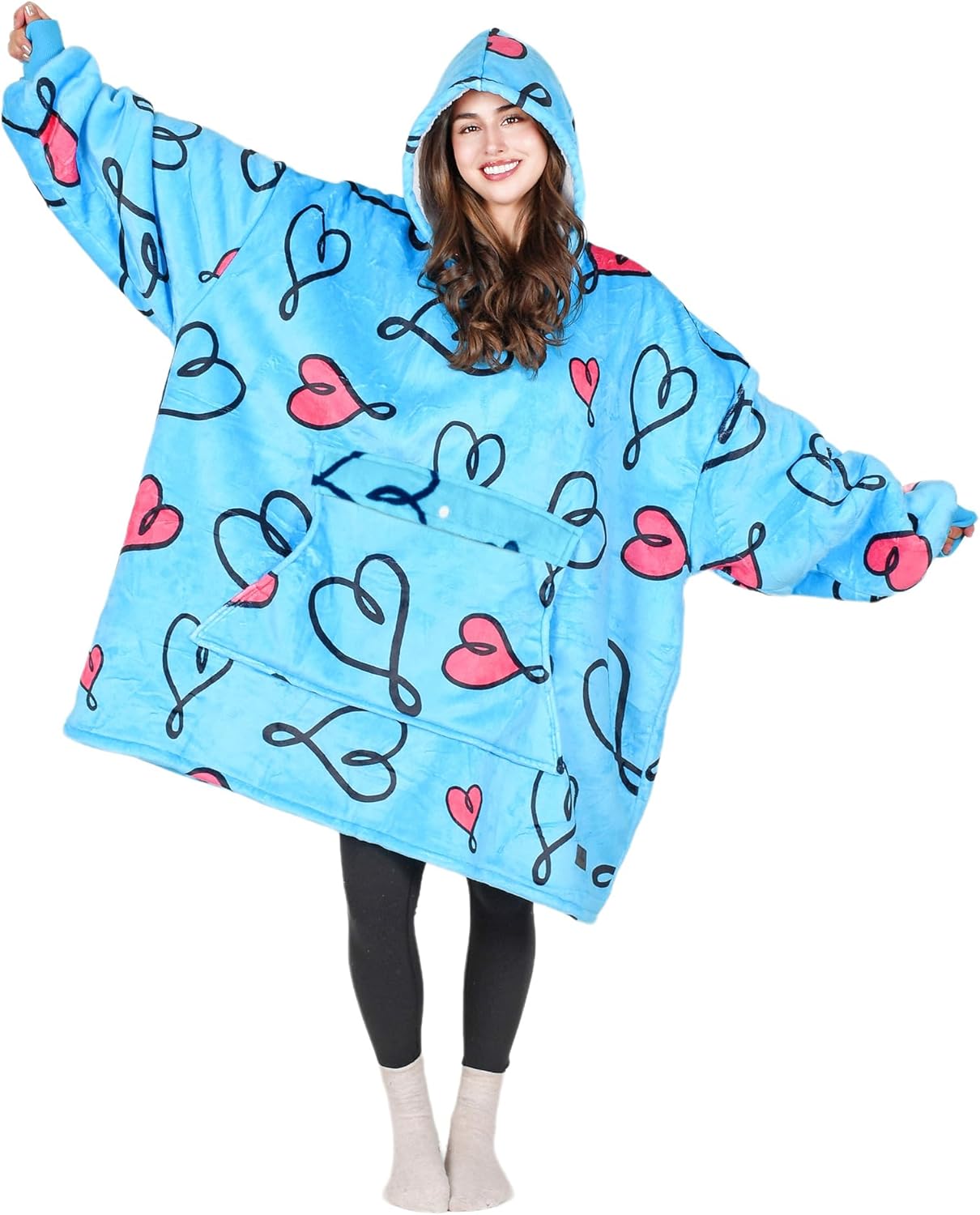 Tirrinia Oversized Blanket Hoodie - Cozy Sherpa Sweatshirt Gift