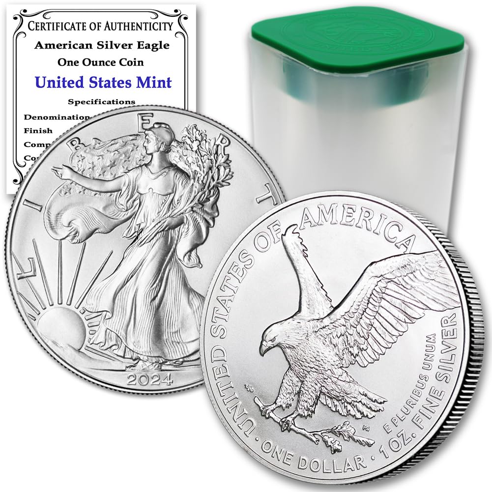 2024 Lot of 10 1 oz American Eagle Silver Bullion Coins