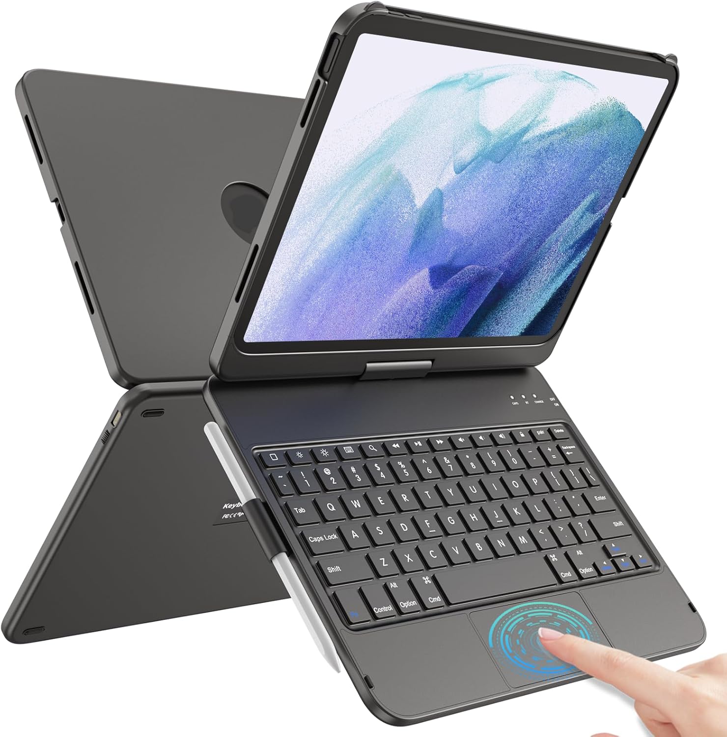 TQQ Touch iPad Case with Keyboard for 11th & 10th Gen Models