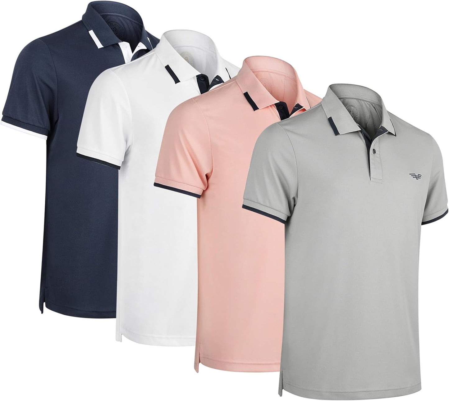 Stylish Albert Morris Mens Striped Polo Shirts 4 Pack for Comfort