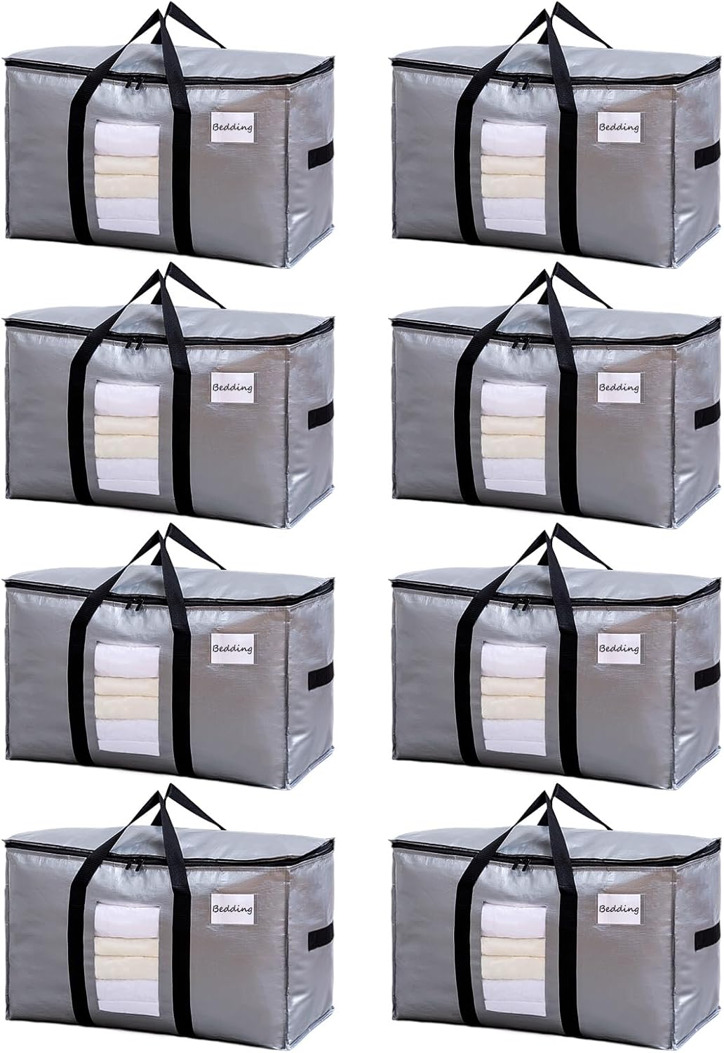 Extra Large Moving Bags for Storage - Heavy Duty Totes 8 Pack