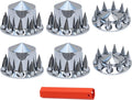 JESONN Chromed ABS Plastic Hubcaps for Semi Trucks - 33mm Set