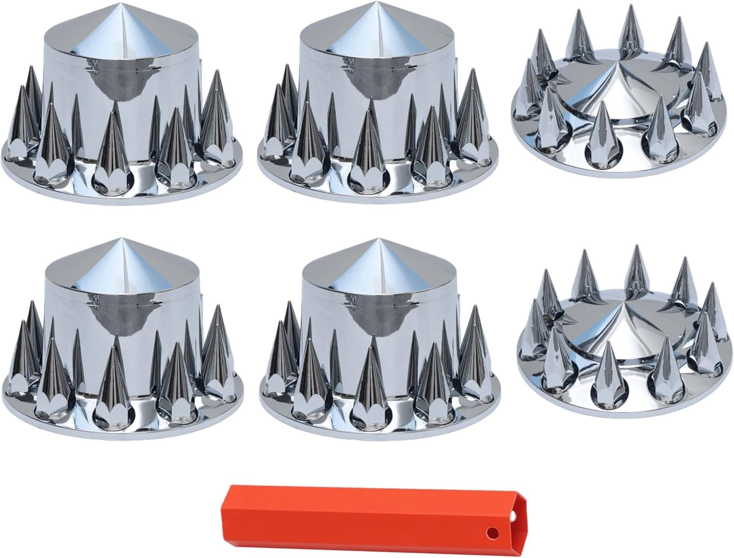 JESONN Chromed ABS Plastic Hubcaps for Semi Trucks - 33mm Set