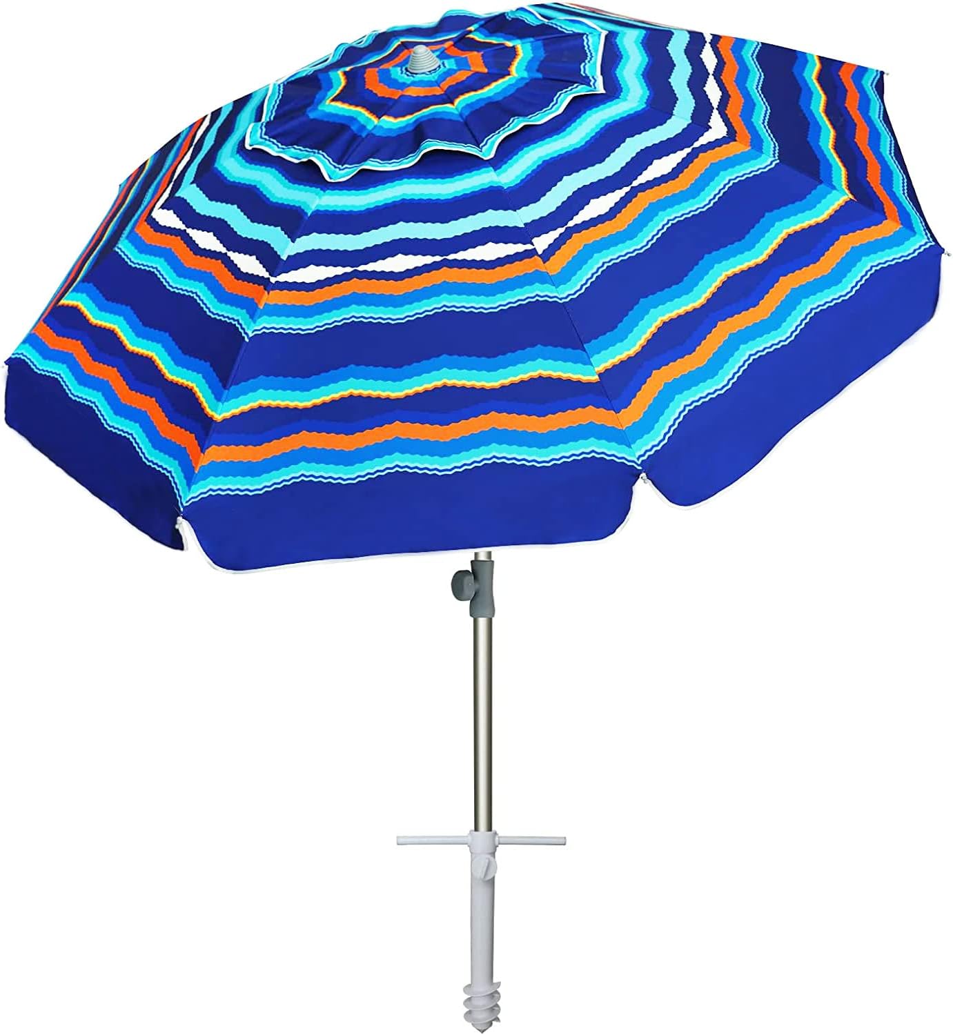 AMMSUN 7ft Heavy Duty Beach Umbrella with UV Protection