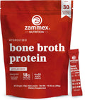 Zammex Bone Broth Packets 30 Travel Sticks - Portable Collagen Protein