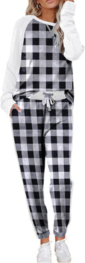Ekouaer Women's Pajama Set Long Sleeve 2-Piece Lounge Set - Soft Fit
