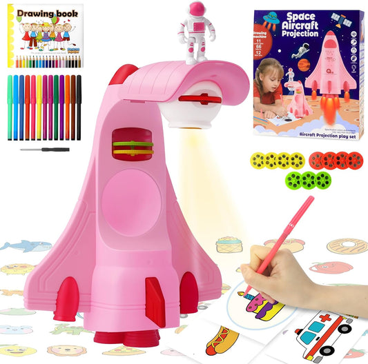 CS COSDDI Kids Drawing Projector: 66 Patterns, Rocket Ship Toys