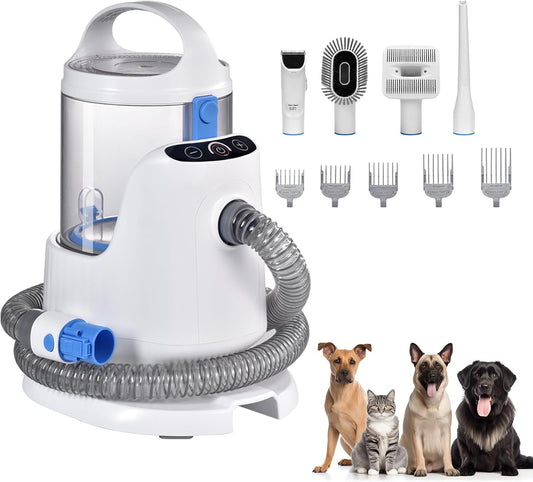 MEGREZ Pet Vacuum Grooming Kit: 13000PA Suction Power!