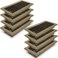 4x10 Floor Register - Heavy Duty Steel 8-Pack Brown - Adjustable