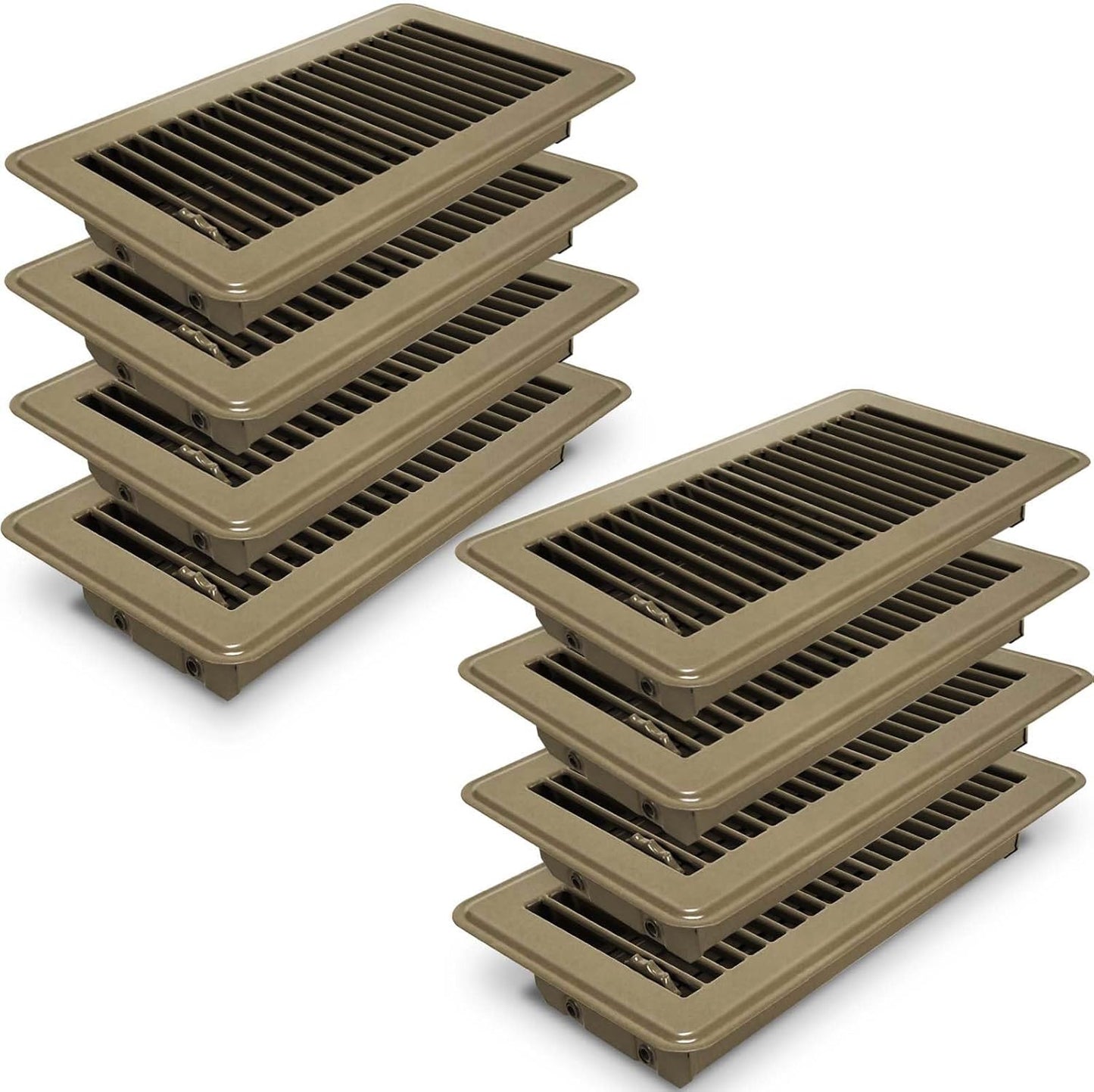 4x10 Floor Register Covers - Heavy Duty Steel Vent Set of 8