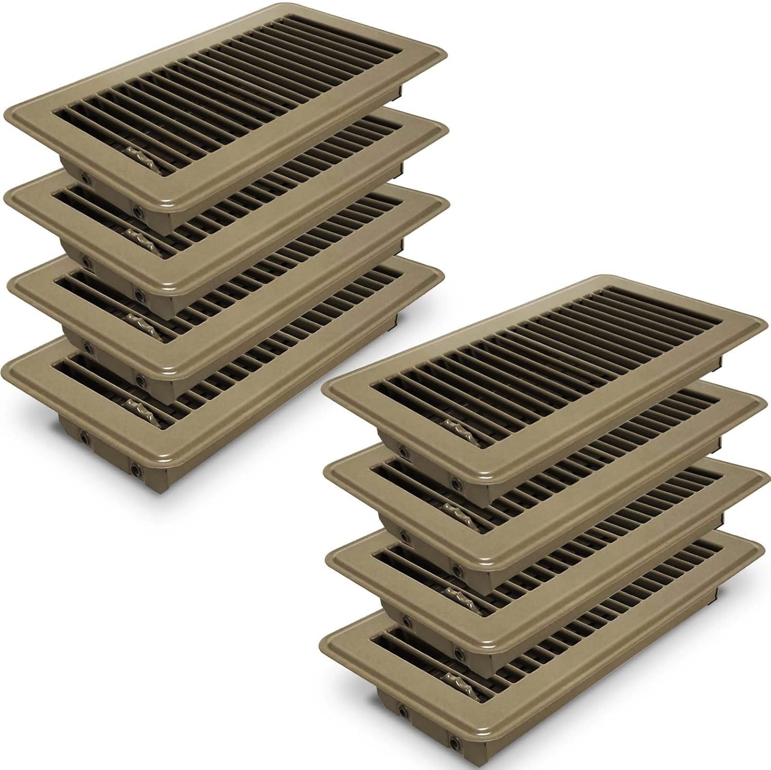 4x10 Floor Register Covers - Heavy Duty Steel Vent Set of 8
