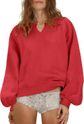 Gacaky Oversized Fleece Embroidered Crochet Hoodie - Cozy Fall Staple