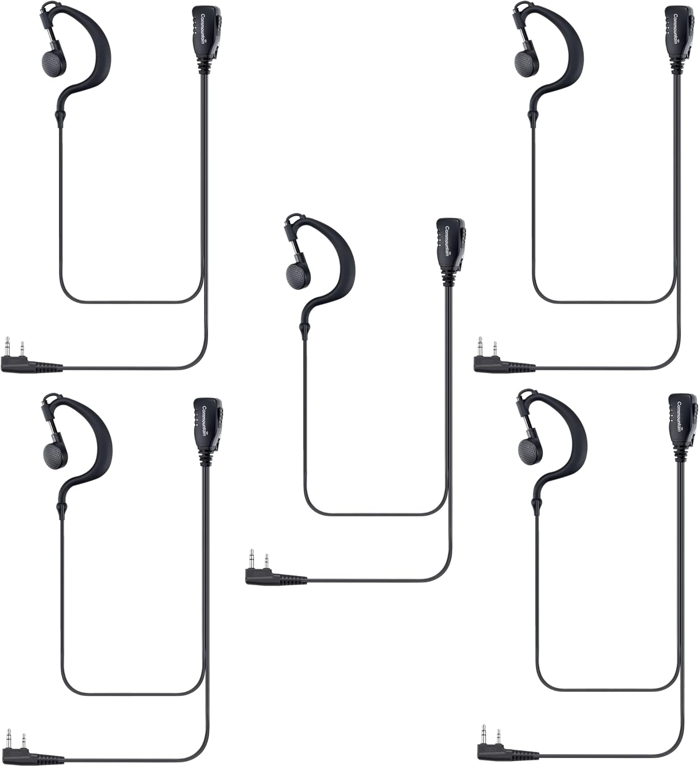Commountain Earpiece for Kenwood Baofeng Walkie Talkies - 5 Pack
