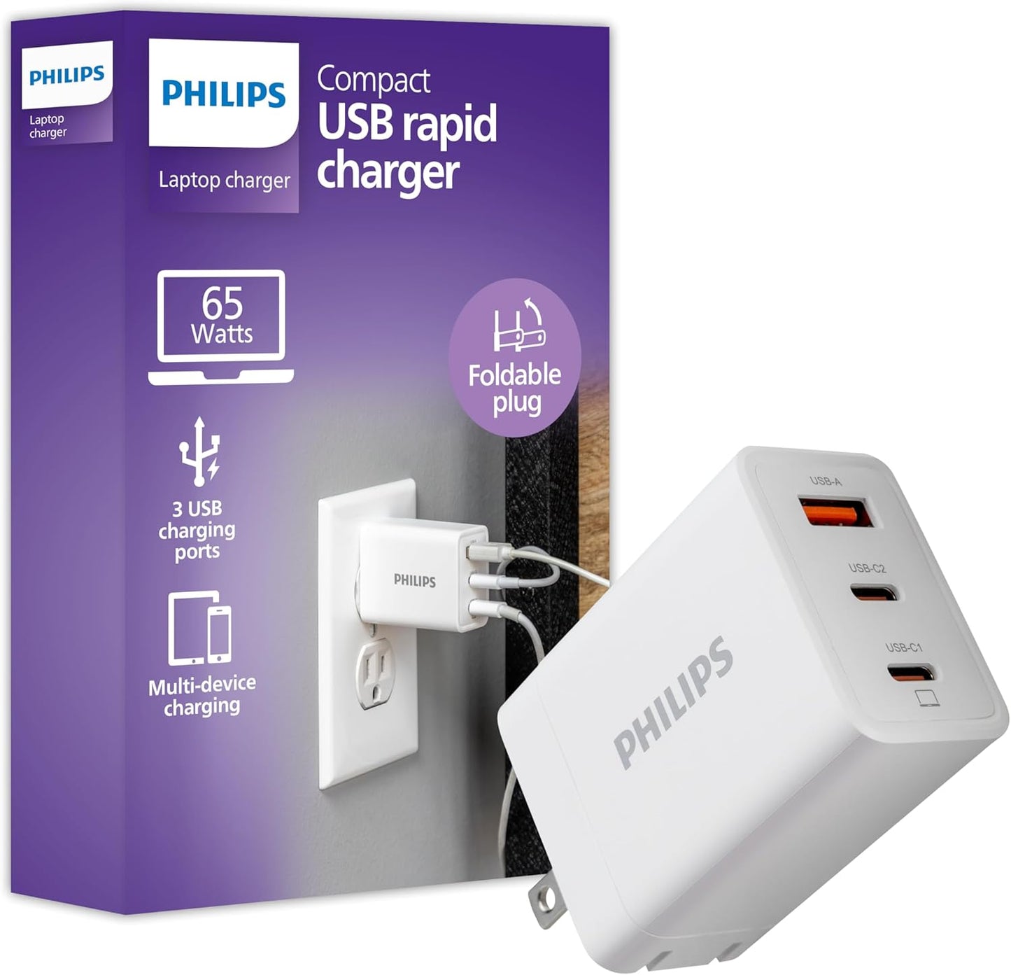 Philips 65W Fast Charger for iPhone & iPad Pro