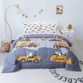 Twin Size Comforter Set for Boys - Soft Cartoon Truck Cars Bedding