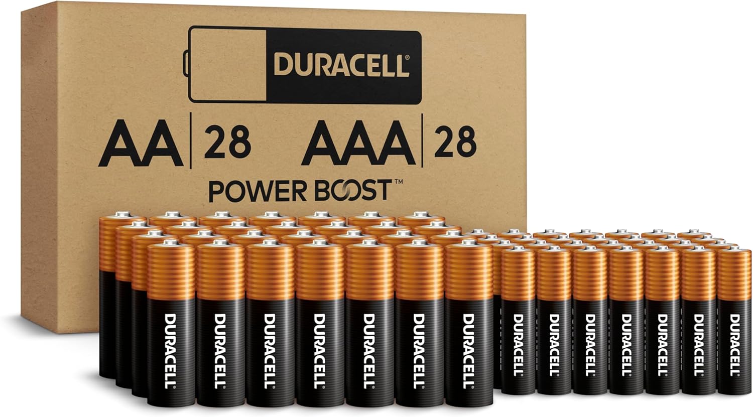 Duracell Coppertop AA and AAA Batteries, 56 Count for All Needs