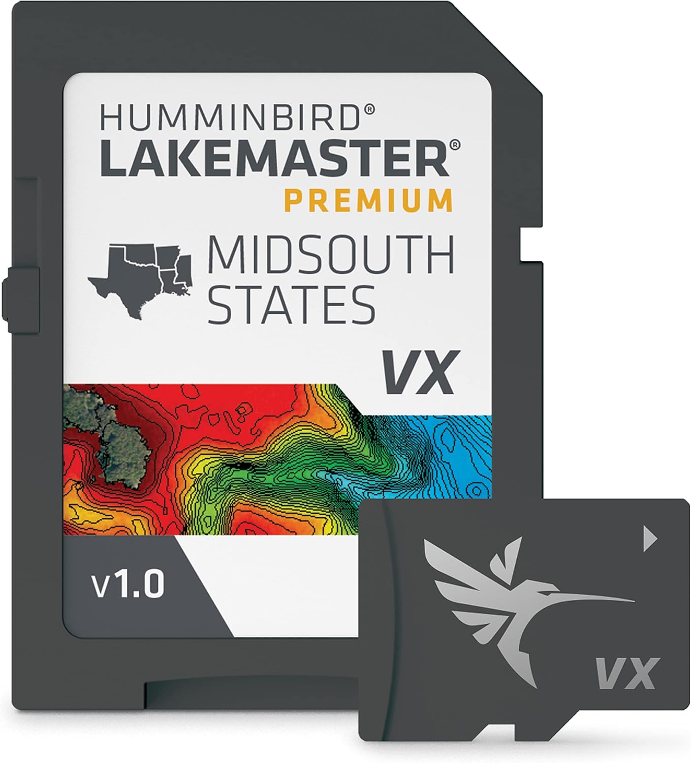 Humminbird LakeMaster Premium Midsouth States V1 Map SD Card
