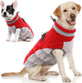 Dog Coat Warm Winter Puffer Jacket with Built-In Harness - Christmas