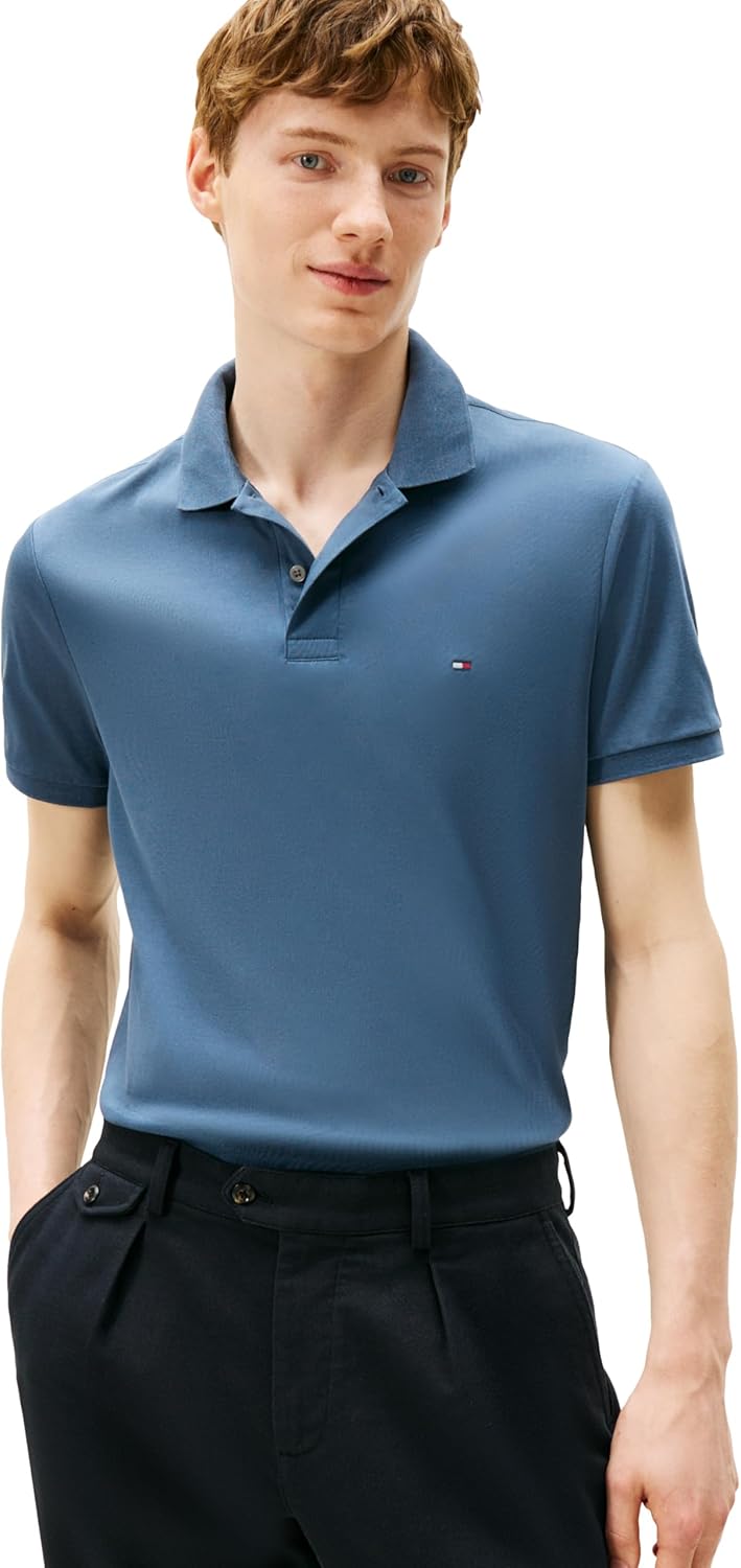 Tommy Hilfiger Mens Short Sleeve Liquid Cotton Polo Shirts
