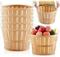 Marsui 6 Pcs Jumbo Half Bushel Baskets - Large Round Wooden Apple
