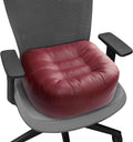 Extra-Thick Leather Seat Cushion 18x16x6 in Red - Boosts Height