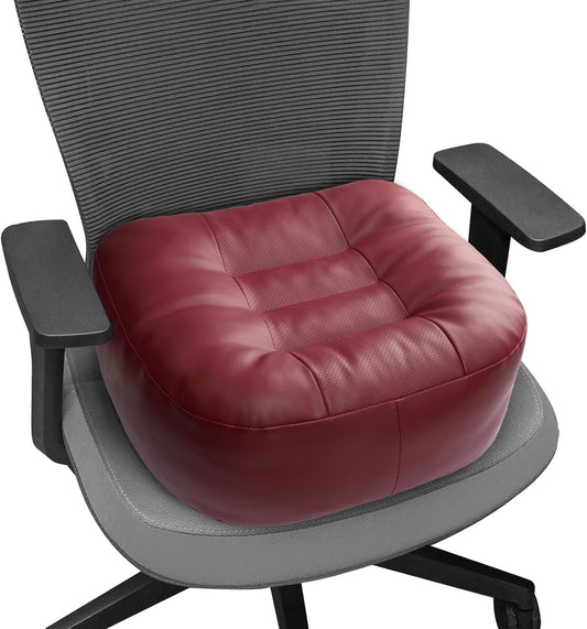 YOUFI Leather Seat Cushion Extra-Thick Booster for Office Chair