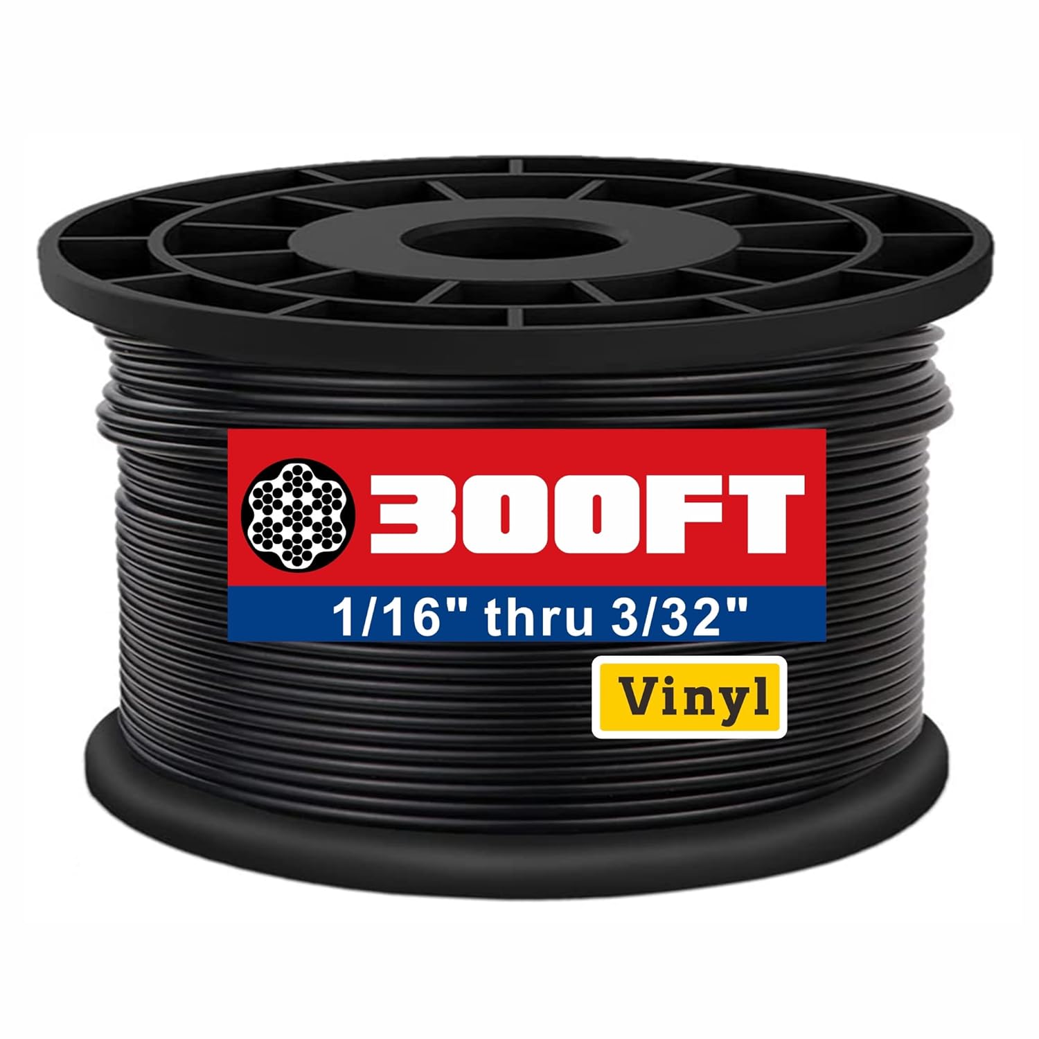 Black Vinyl Coated Wire Rope for String Lights and Clotheslines