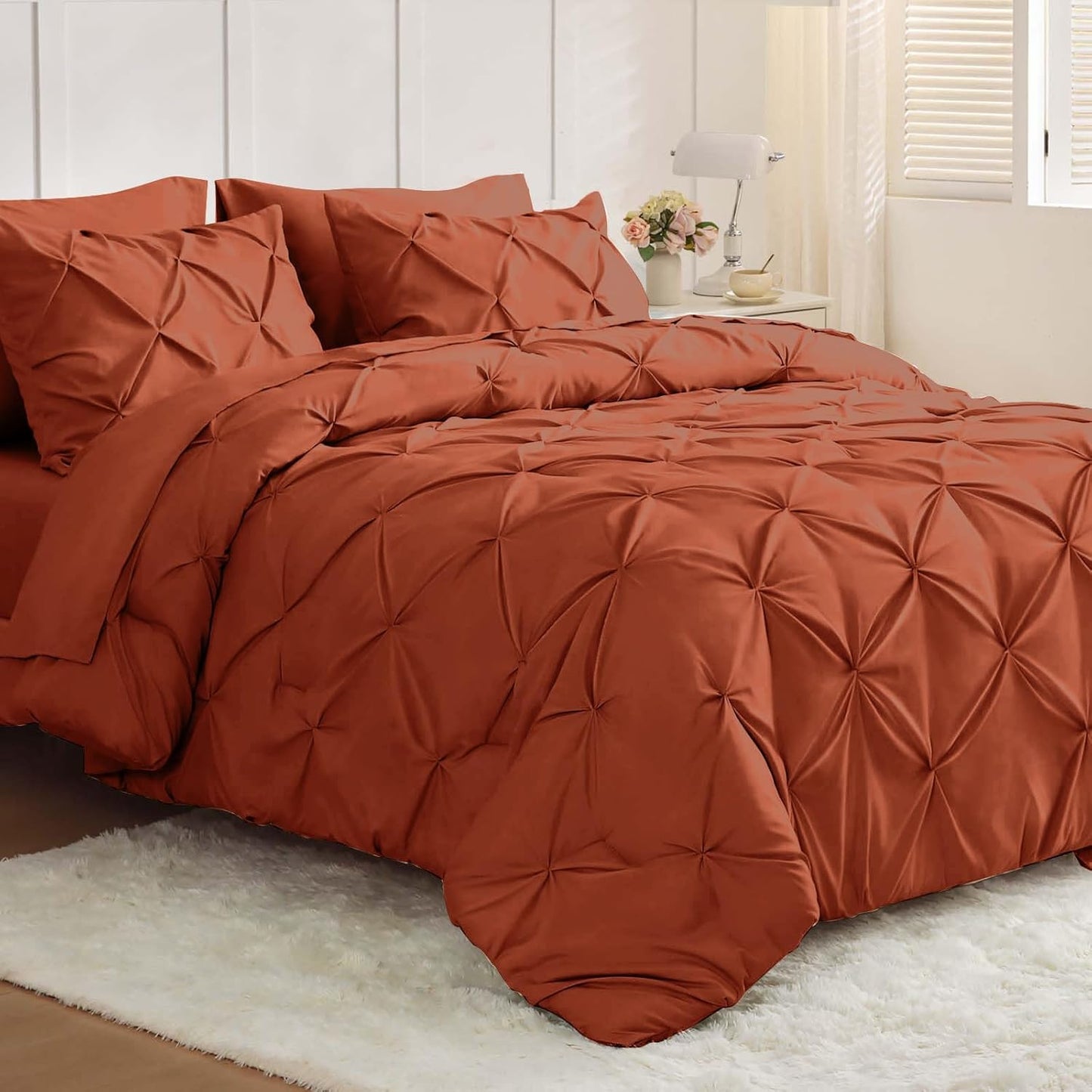 JOLLYVOGUE Queen Comforter Set 7 Pieces for All Season Chic
