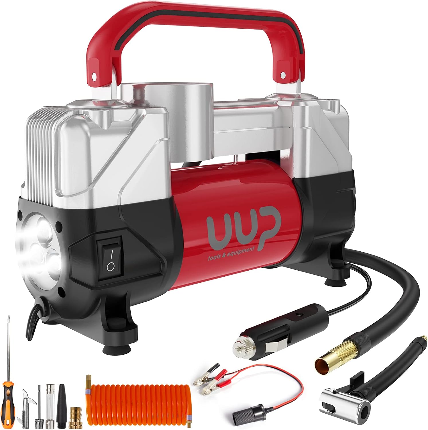 Portable 150PSI Double Cylinder Tire Inflator - Reliable Emergency Pump for Truck, SUV, Car - UUP