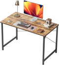40 in Small Home Office Desk in Vintage Brown - Compact Modern Desk