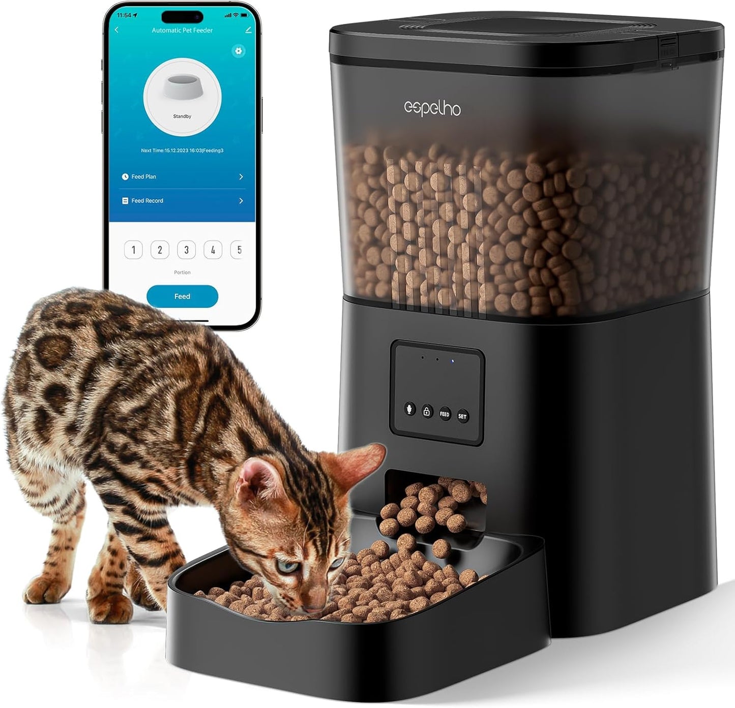 Automatic WiFi Cat Feeder: Fresh Timed Meals, Easy Control