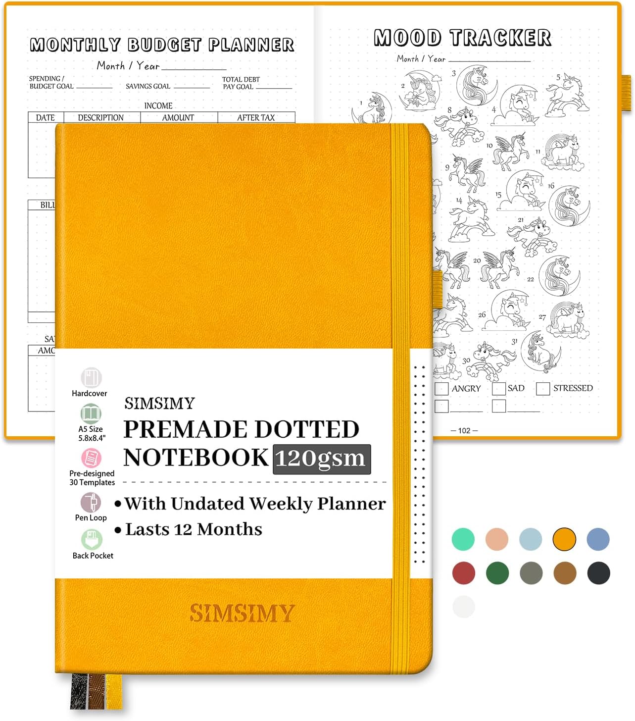 Ultimate Bullet Dot Journal & Weekly Planner Kit, Lasts 1 Year, A5