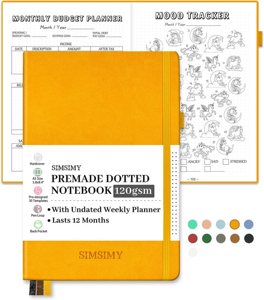 Ultimate Bullet Dot Journal & Weekly Planner Kit, Lasts 1 Year, A5