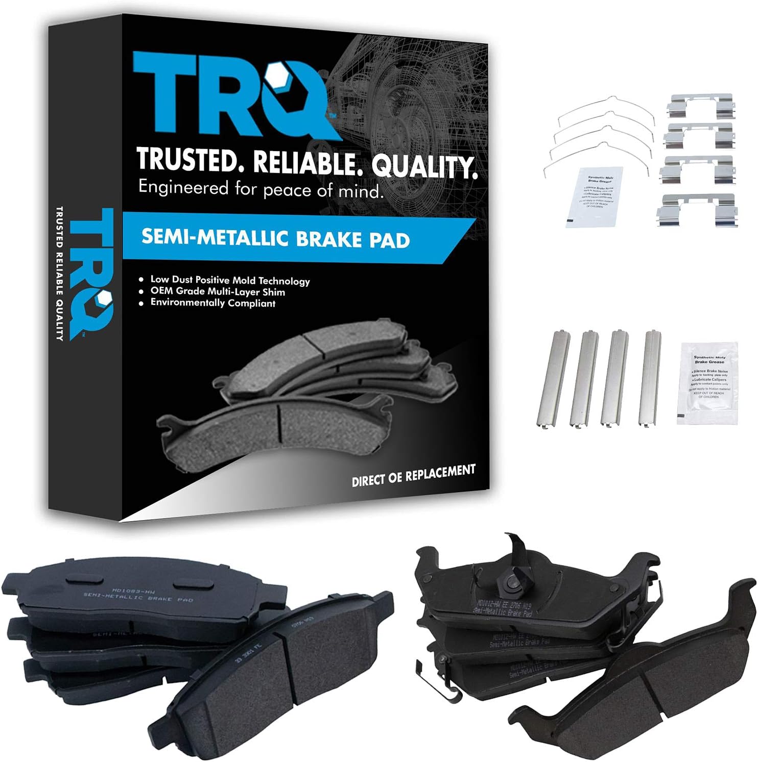 TRQ Front & Rear Brake Pads Semi-Metallic for Ford F-150