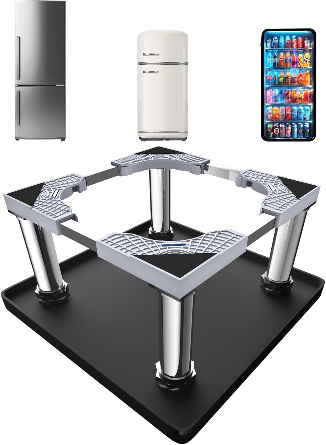 Mini Fridge Stand with Silicone Mat for Enhanced Protection