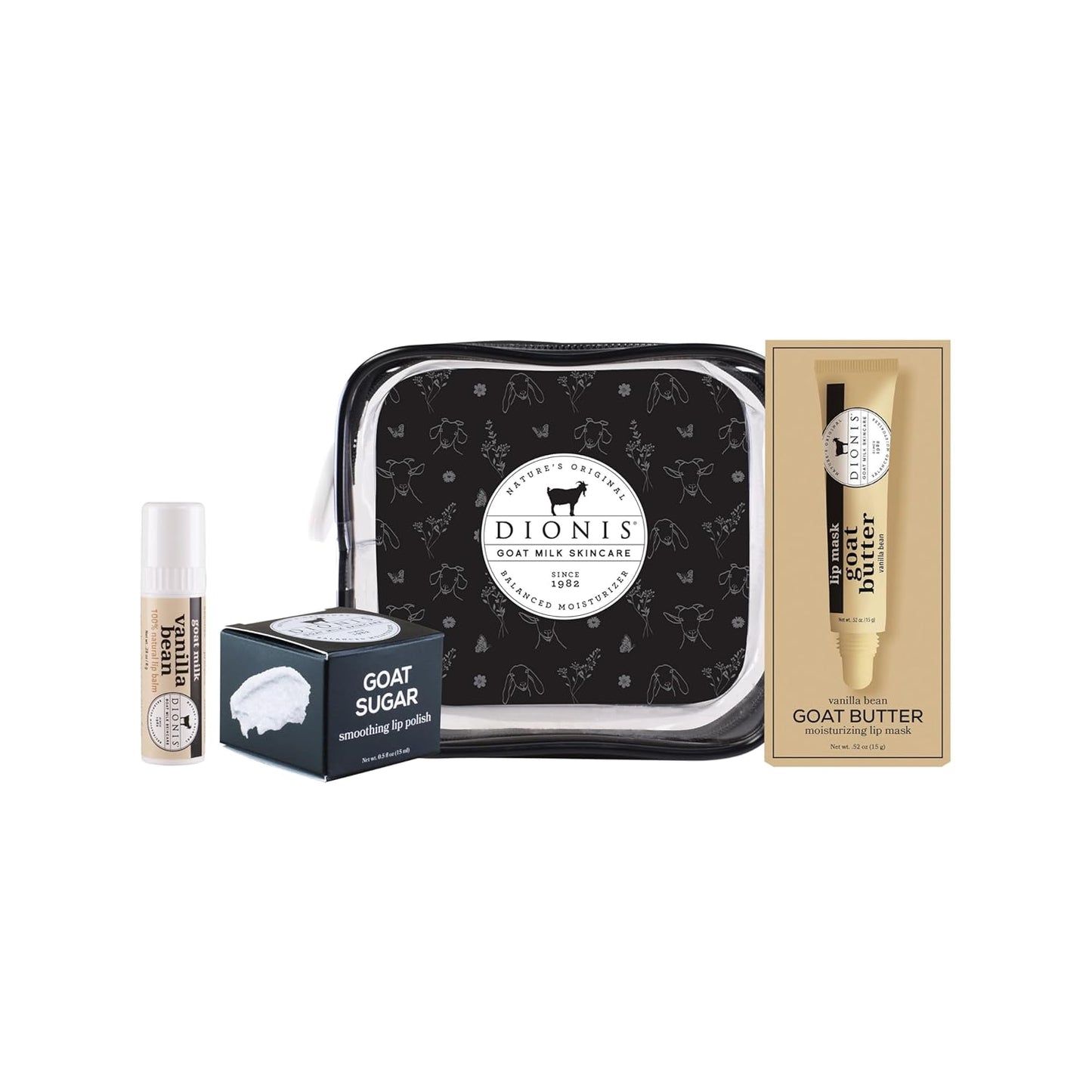 Dionis Goat Milk Vanilla Bean Lip Care Kit for Hydrated Lips