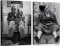 Funny Bathroom Wall Art Set of 2 - Black and White Dumb and Dumber