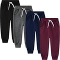 4 Pack Boys Sweatpants Joggers Cotton Blend - Soft Fleece Comfort