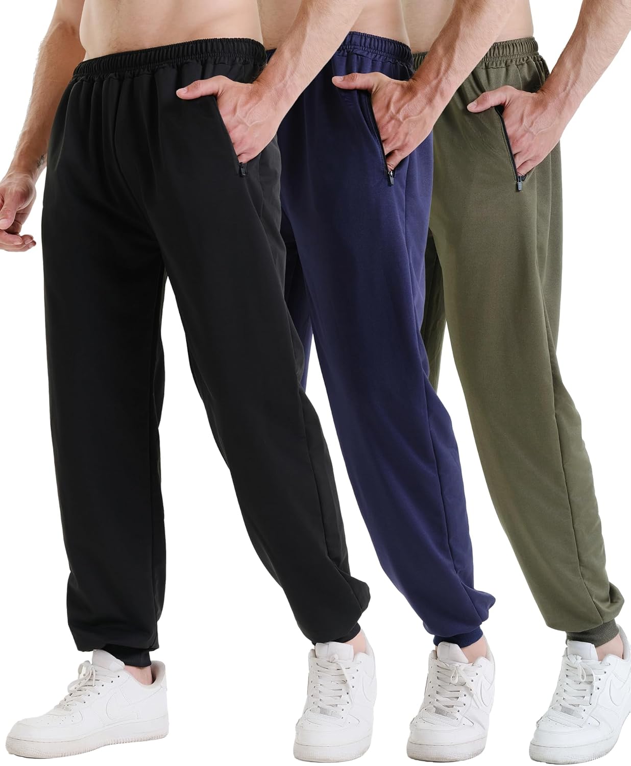 3 Pack Sweatpants for Men Athletic Gym Workout Joggers