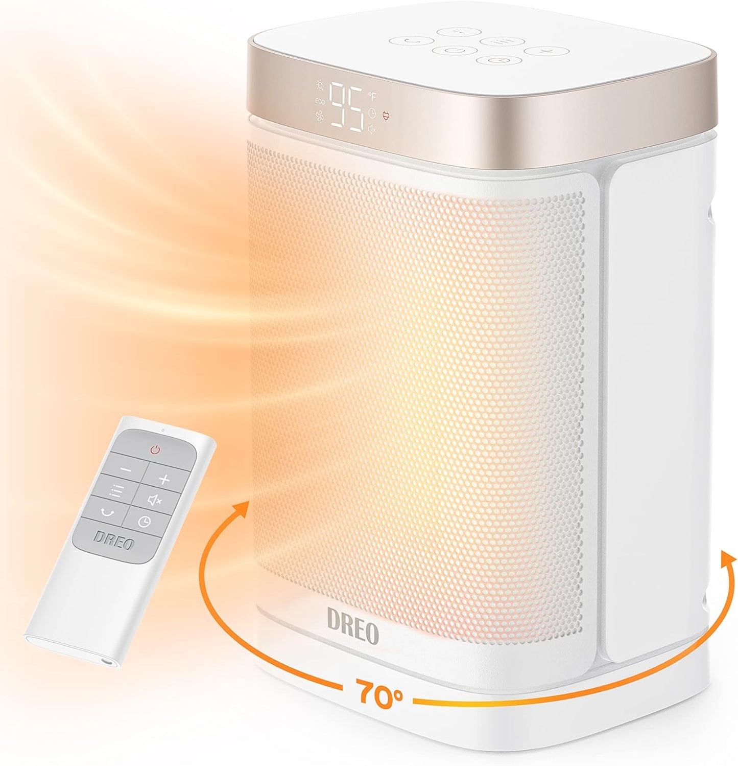 Dreo Atom One Space Heater: 70 Oscillation for Quiet Comfort
