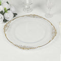 Clear Gold 13in Embossed Baroque Plastic Charger Plates 20 Pack