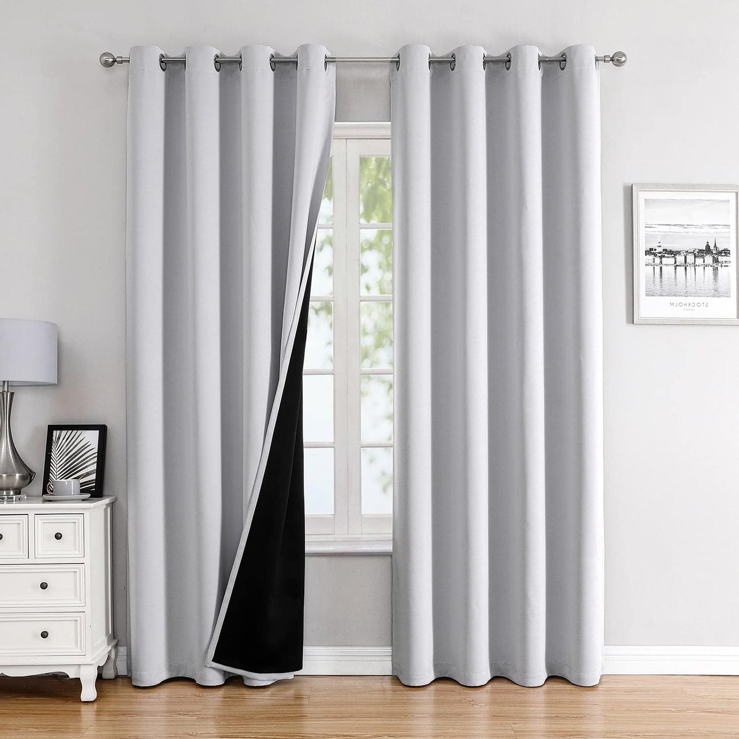 ChrisDowa 100% Blackout Curtains for Bedroom, 90 inch Long